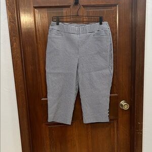 Chico's Black and White Checkered Trousers